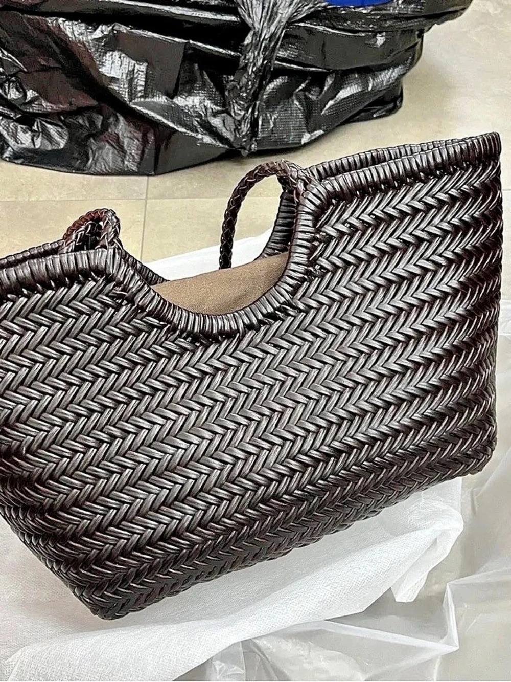 Stella McCartney Woven Tote in Brown Like New